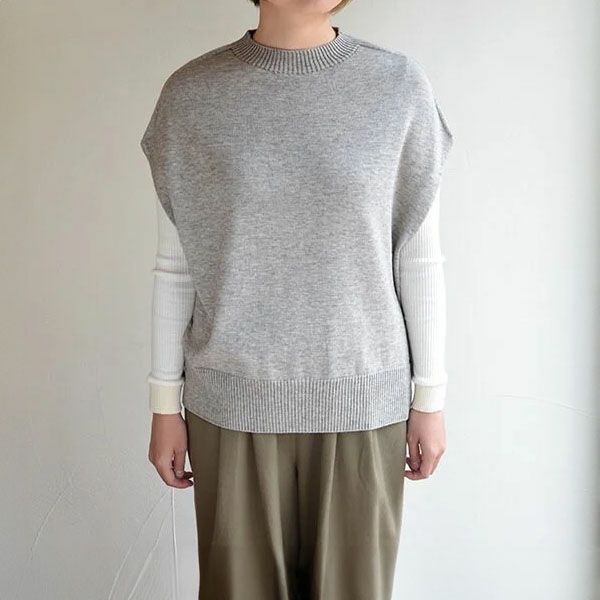 オーガニックコットン＆ヤク モックネックベスト