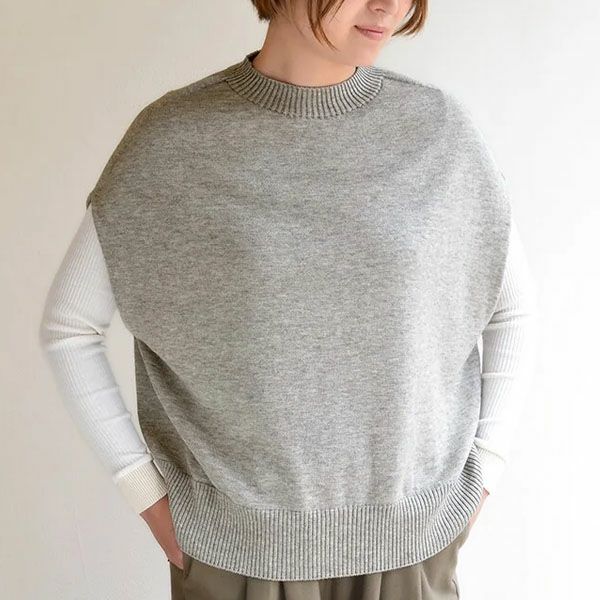 オーガニックコットン＆ヤク モックネックベスト