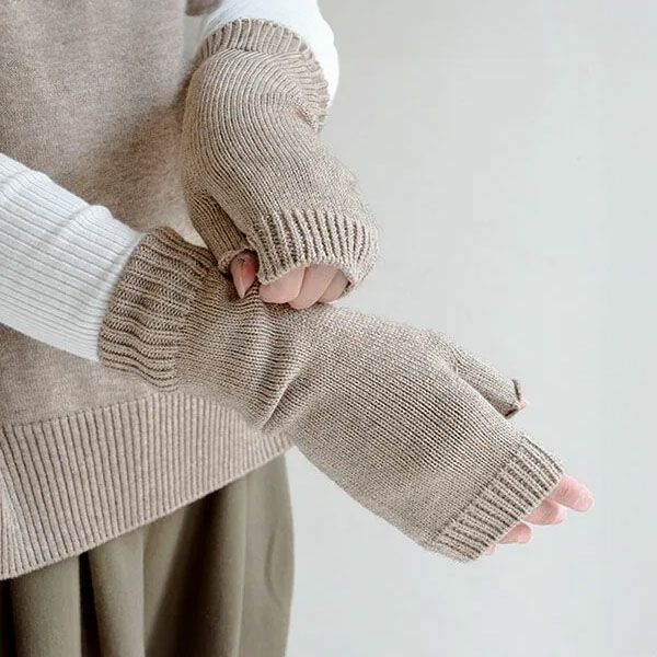 オーガニックコットン＆ヤク 縫い目のないハンドウォーマー
