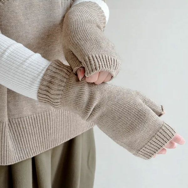 オーガニックコットン＆ヤク 縫い目のないハンドウォーマー