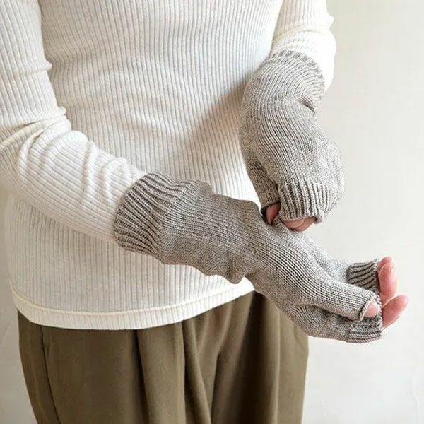 オーガニックコットン＆ヤク 縫い目のないハンドウォーマー