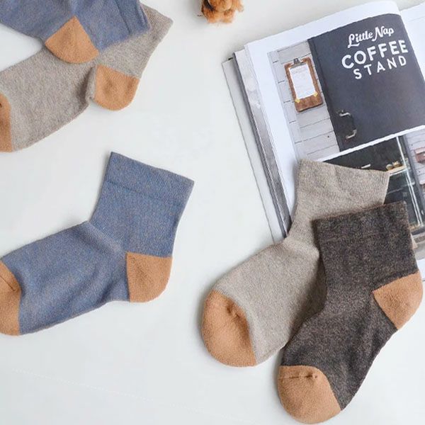 オーガニックコットン 配色ソックスLサイズ