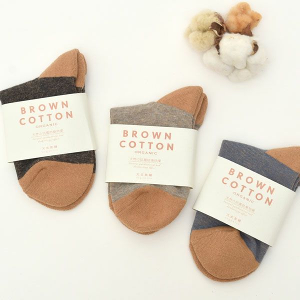 オーガニックコットン 配色ソックスLサイズ