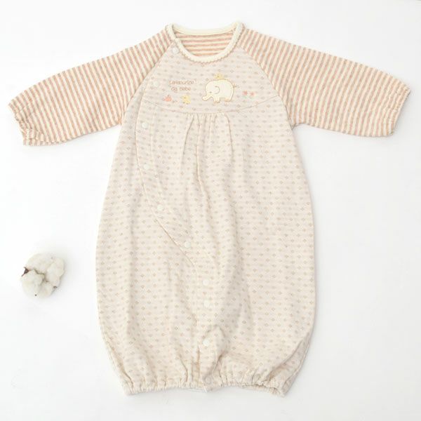 オーガニックコットン ベビー 接結ドレスオール
