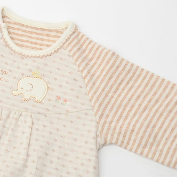 オーガニックコットン ベビー 接結ドレスオール