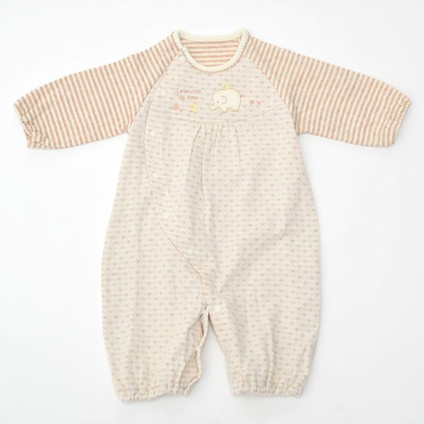 オーガニックコットン ベビー 接結ドレスオール