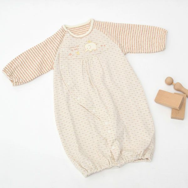 オーガニックコットン ベビー 接結ドレスオール