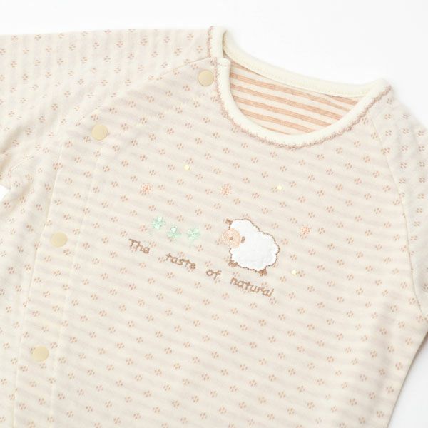 オーガニックコットン ベビー 接結ひつじカバーオール