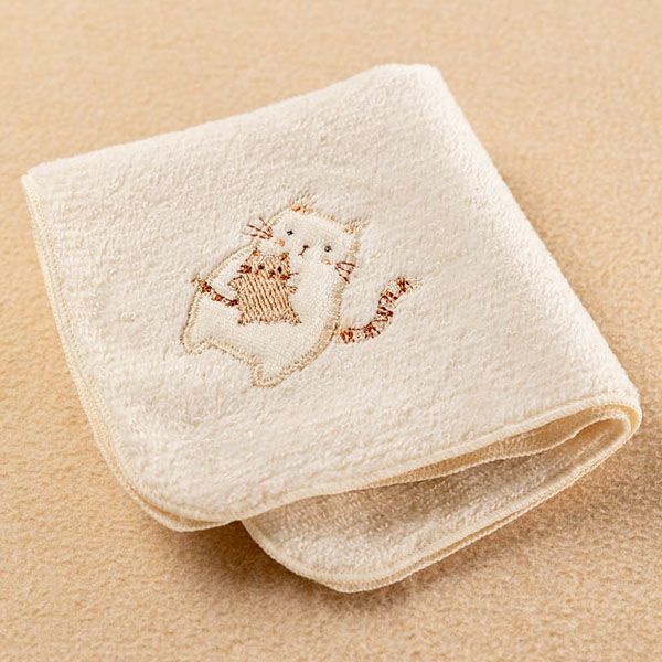 オーガニックコットン ベビー【ママだっこ】タオルハンカチ