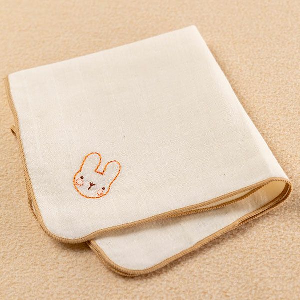 オーガニックコットン ベビー【刺しゅう】ガーゼ ハンカチ