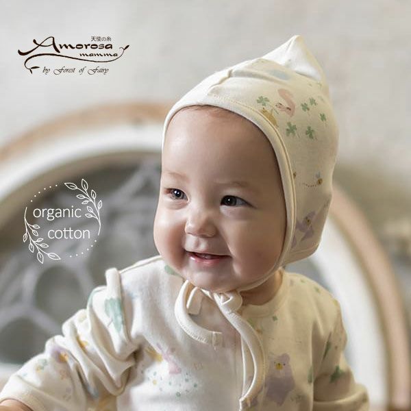 オーガニックコットン ベビー【夢みる森】スムース ボンネット