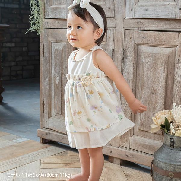 オーガニックコットン ベビー【夢みる森】ダブルガーゼ ドレス