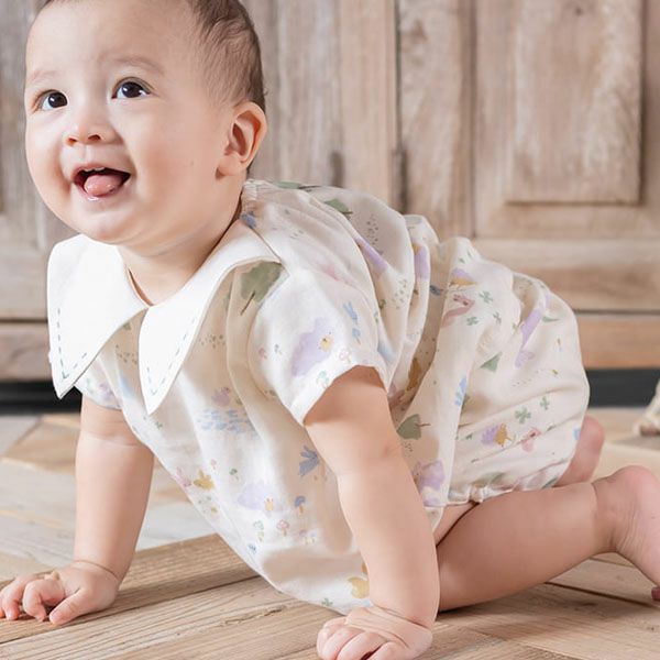 オーガニックコットン ベビー【夢みる森】ダブルガーゼ セットアップ