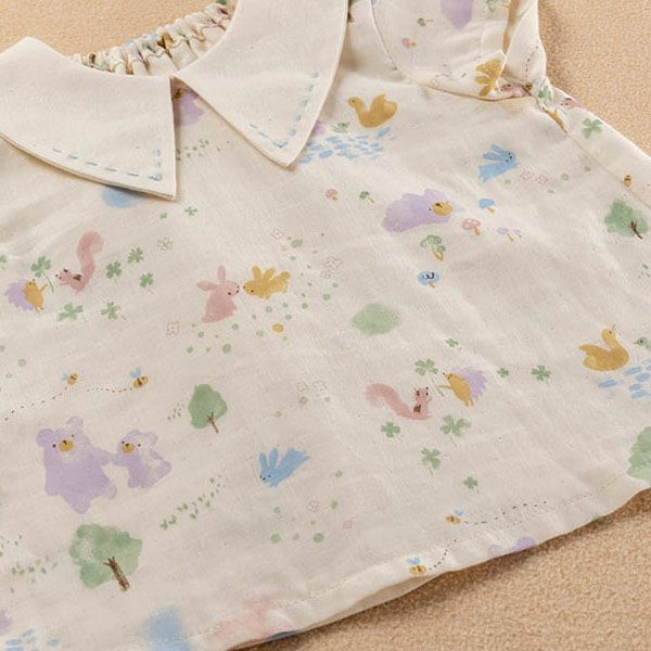 オーガニックコットン ベビー【夢みる森】ダブルガーゼ セットアップ