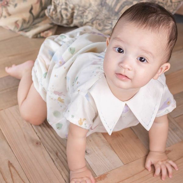 オーガニックコットン ベビー【夢みる森】ダブルガーゼ セットアップ