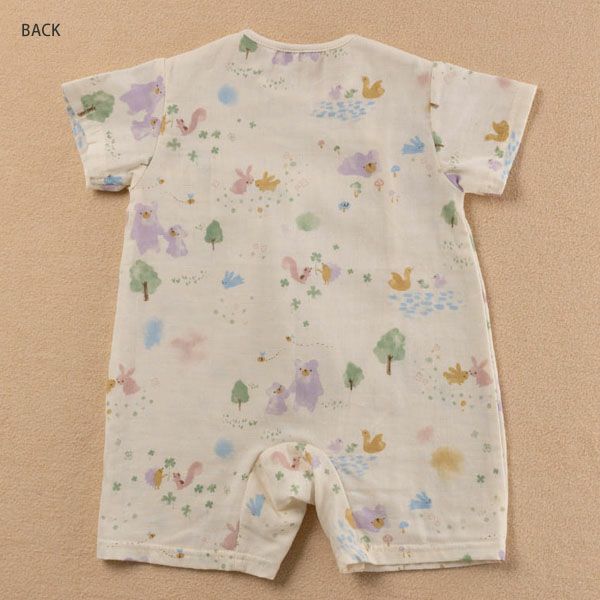 オーガニックコットン ベビー【夢みる森】ダブルガーゼ ロンパース