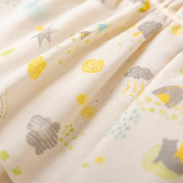 オーガニックコットン ベビー【ミントの森】ダブルガーゼ ドレス