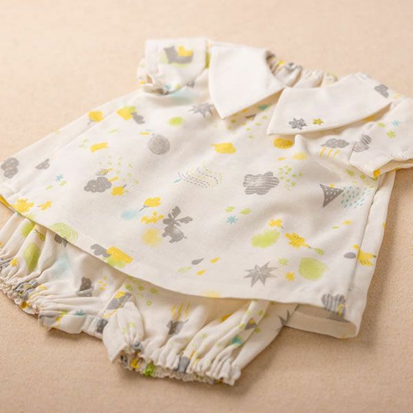 オーガニックコットン ベビー【ミントの森】ダブルガーゼ セットアップ