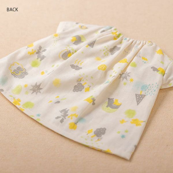 オーガニックコットン ベビー【ミントの森】ダブルガーゼ セットアップ