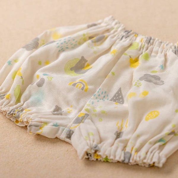 オーガニックコットン ベビー【ミントの森】ダブルガーゼ セットアップ