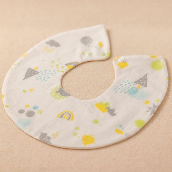 オーガニックコットン ベビー【ミントの森】ダブルガーゼ スタイ