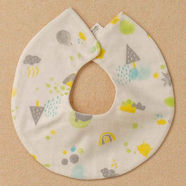 オーガニックコットン ベビー【ミントの森】ダブルガーゼ スタイ