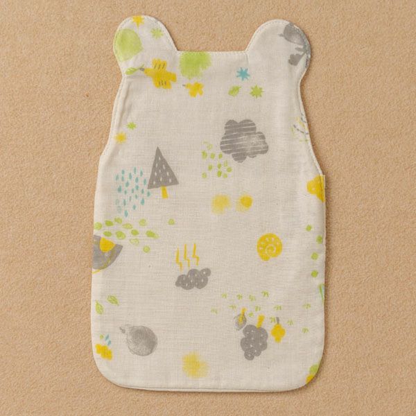 オーガニックコットン ベビー【ミントの森】ダブルガーゼ 汗取りパッド