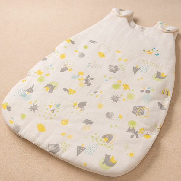 オーガニックコットン ベビー【ミントの森】ダブルガーゼ スリーパー