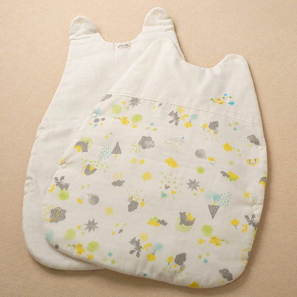 オーガニックコットン ベビー【ミントの森】ダブルガーゼ スリーパー