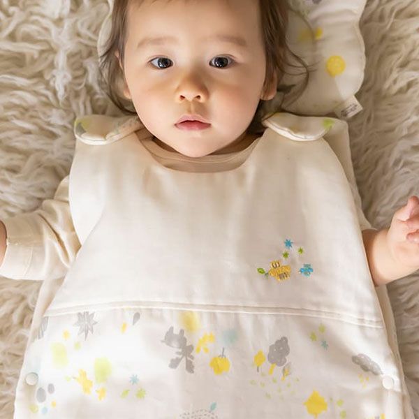 オーガニックコットン ベビー【ミントの森】ダブルガーゼ スリーパー