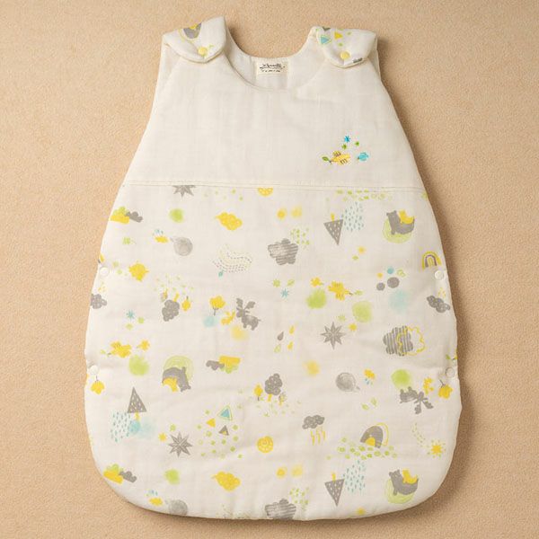 オーガニックコットン ベビー【ミントの森】ダブルガーゼ スリーパー
