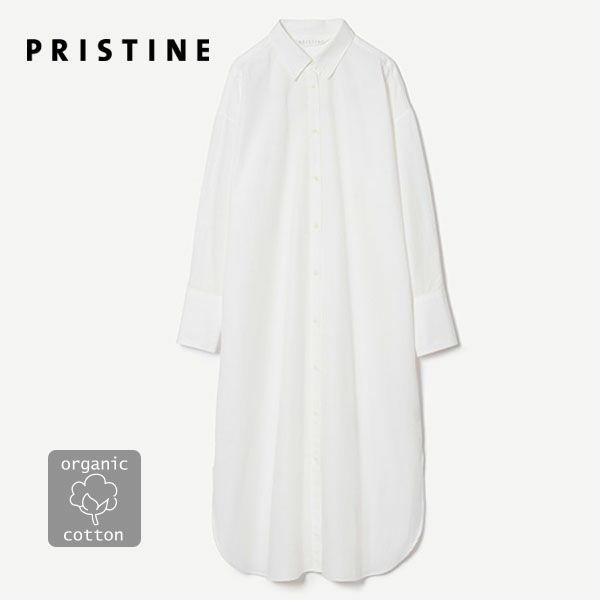 オーガニックコットン ポプリン コクーンシャツワンピース