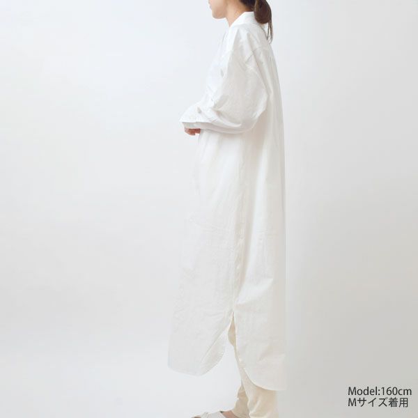 オーガニックコットン ポプリン コクーンシャツワンピース