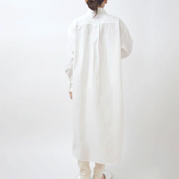 オーガニックコットン ポプリン コクーンシャツワンピース