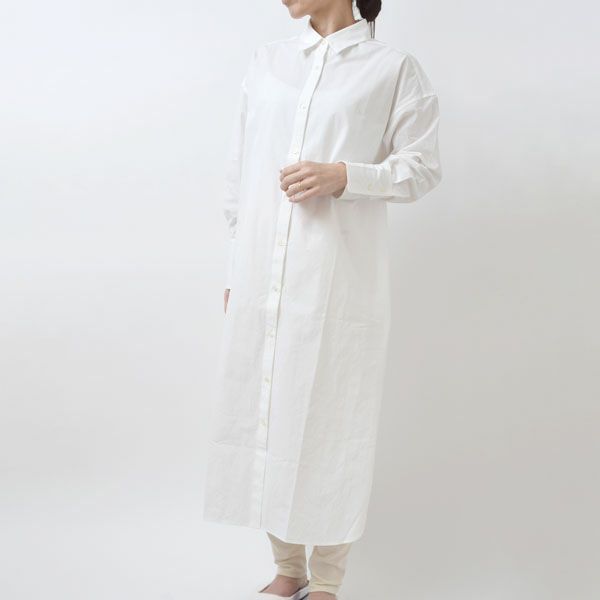 オーガニックコットン ポプリン コクーンシャツワンピース