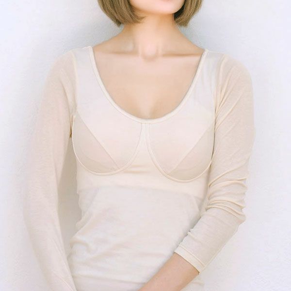 オーガニックコットン カップ付9分袖プルオーバー