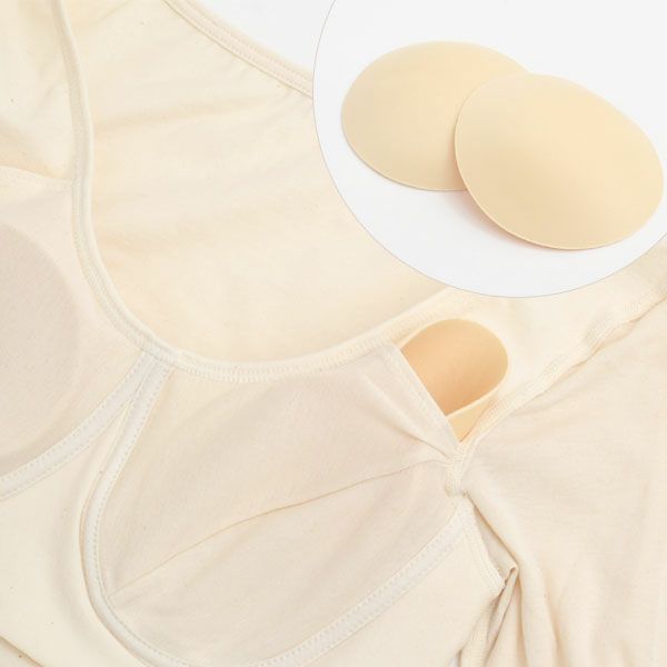 オーガニックコットン カップ付9分袖プルオーバー