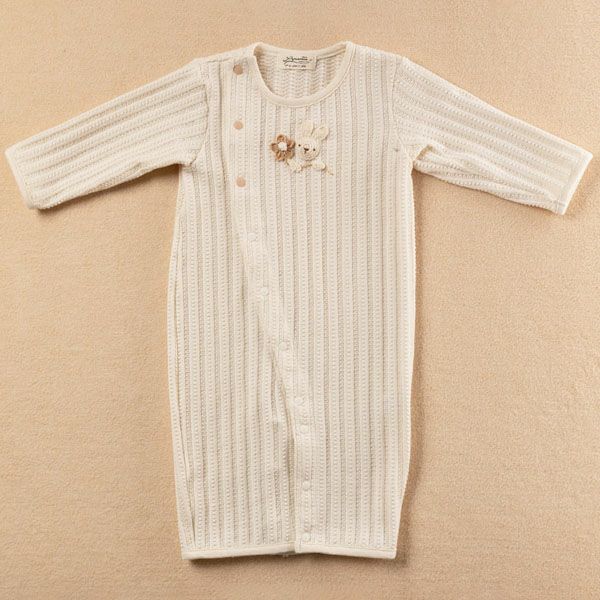 オーガニックコットン ベビー【手編みモチーフ】レーシーニットの2WAYドレス