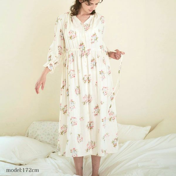 オーガニックコットン プリムローズ サイドリボンワンピース