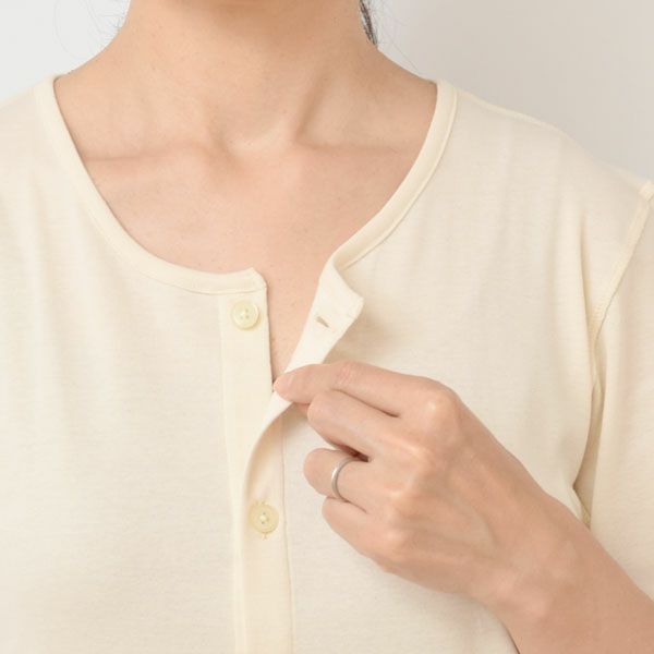 オーガニックコットン 前開きボタン肌着(半袖)