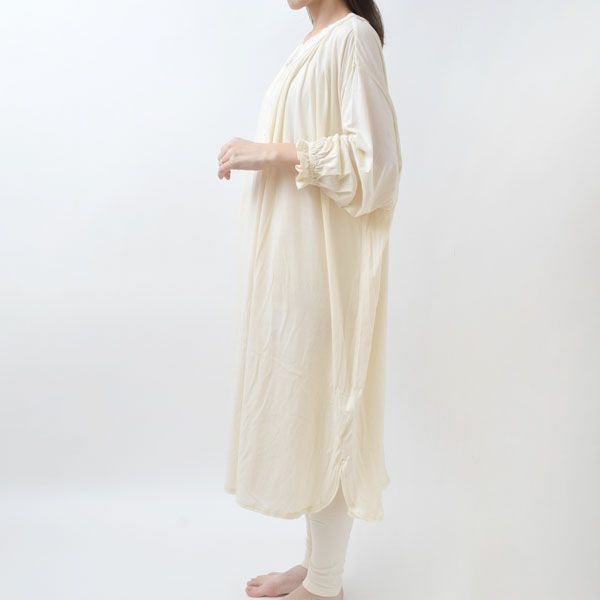 オーガニックコットン チェリー レースライトコットンロングドレス