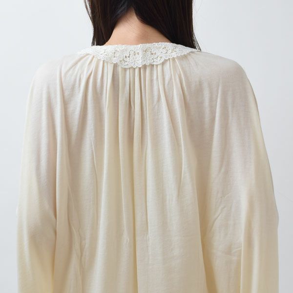 オーガニックコットン チェリー レースライトコットンロングドレス