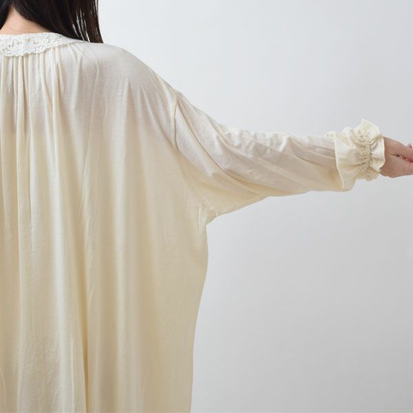 オーガニックコットン チェリー レースライトコットンロングドレス