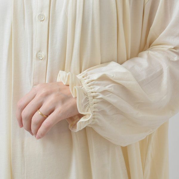 オーガニックコットン チェリー レースライトコットンロングドレス