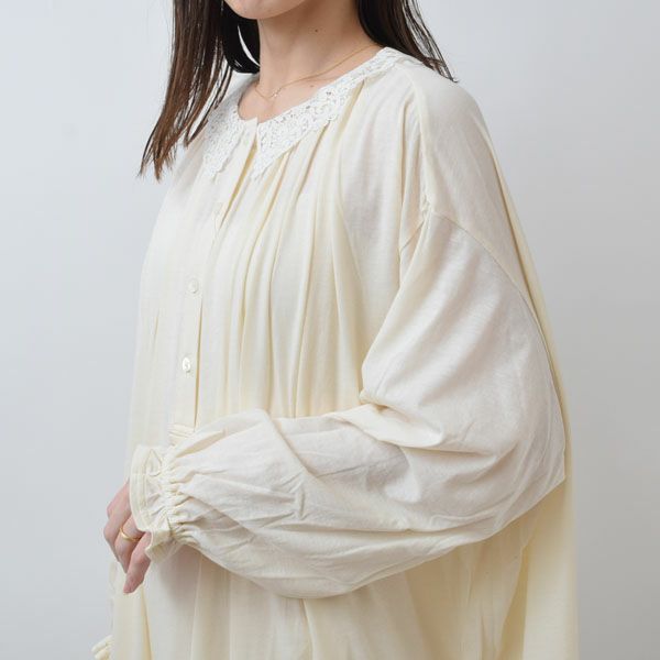 オーガニックコットン チェリー レースライトコットンロングドレス