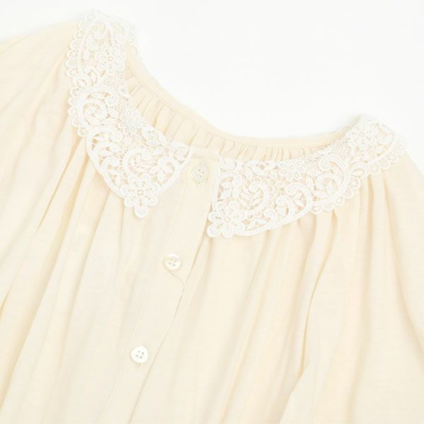 オーガニックコットン チェリー レースライトコットンロングドレス