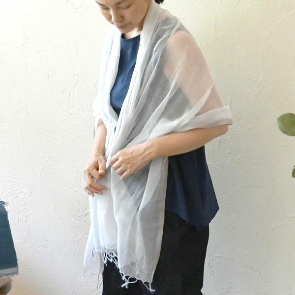 オーガニックコットン 手織フワリストール