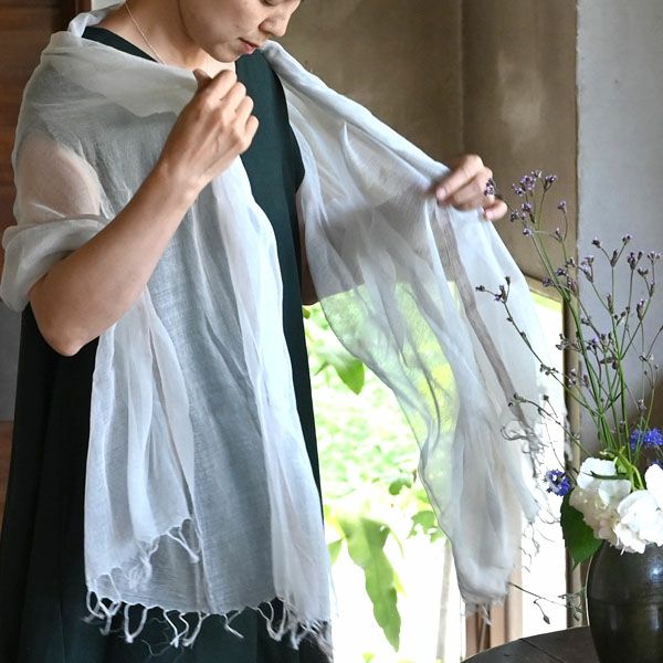 オーガニックコットン 手織フワリストール