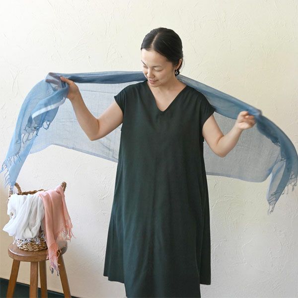 オーガニックコットン 手織フワリストール