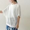 オーガニックコットン メッシュニットトップス